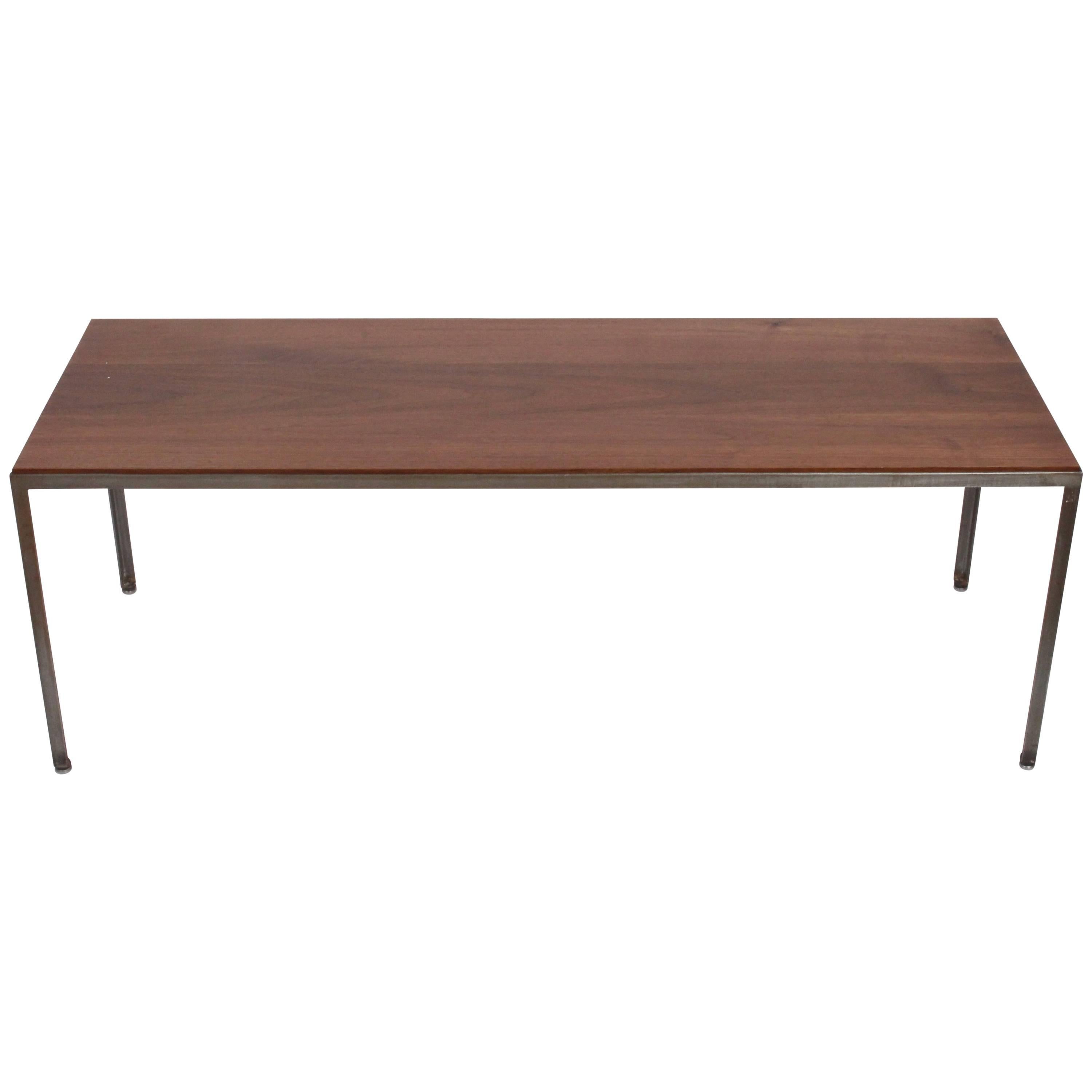 George Nelson for Herman Miller Solid Black Walnut and Iron Coffee Table, 1960s