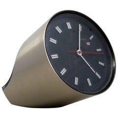 Vintage Silver Table Clock "Secticon" by Angelo Mangiarotti for Secticon