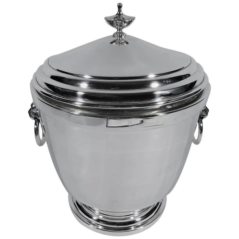 Antique American Sterling Silver Ice Bucket by Frank M Whiting For Sale
