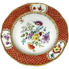 Meissen Gilded Iron Red Floral Plate