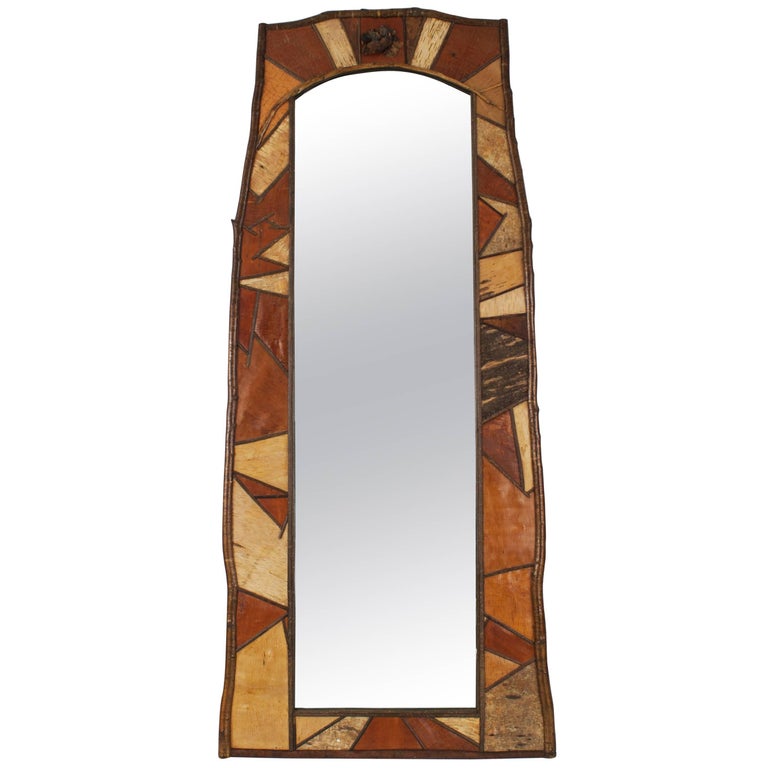 Rustic Adirondack Tall Vertical Wall Mirror For Sale at 1stDibs