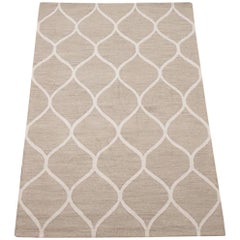 Beige Moroccan Trellis Design Area Rug