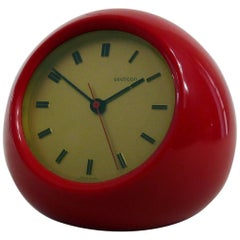 Red Table Clock "Secticon" by Angelo Mangiarotti for Secticon