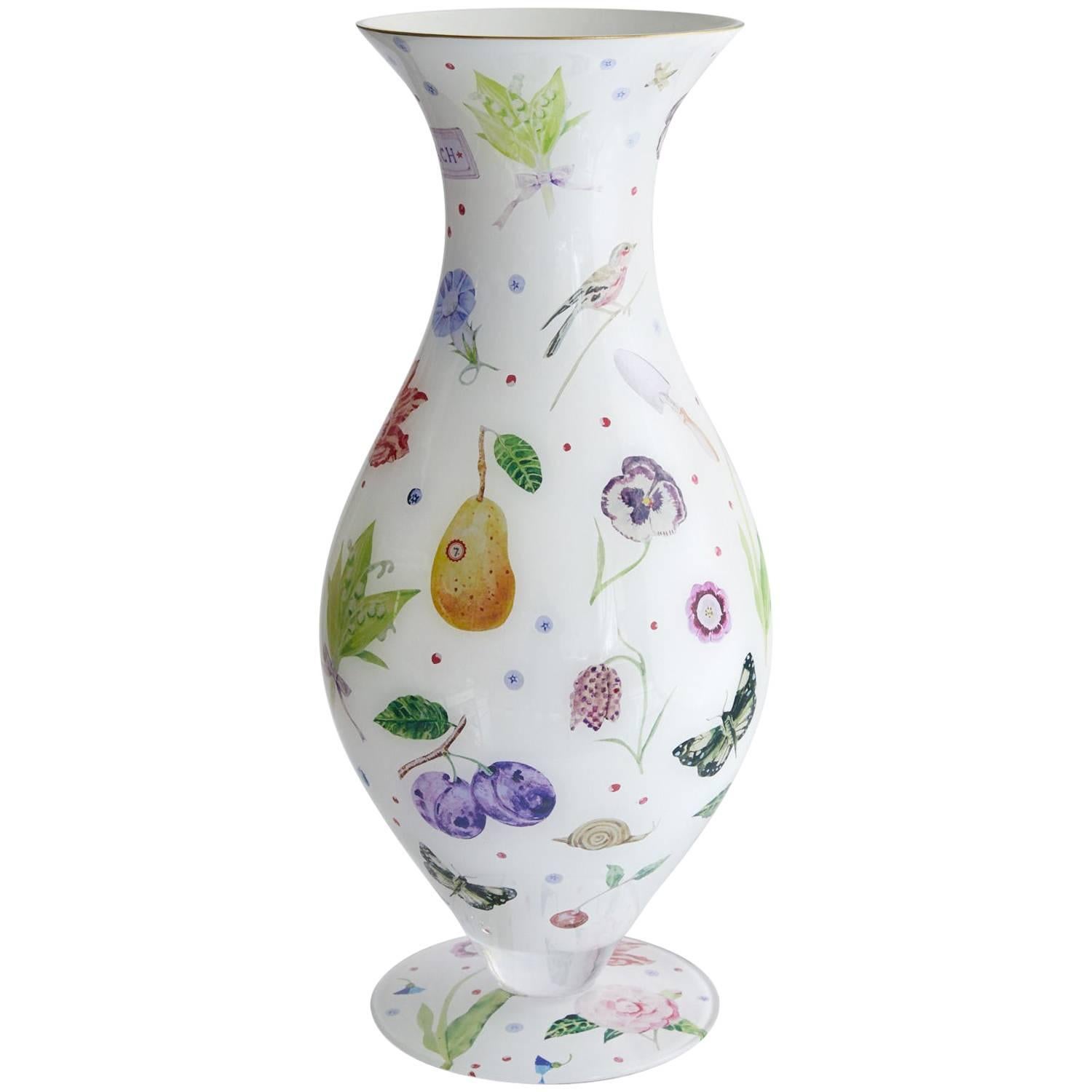Cathy Graham Decoupage Parisian Vase For Sale