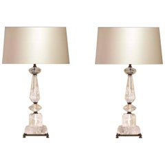  Pair of Rock Crystal table lamps. 