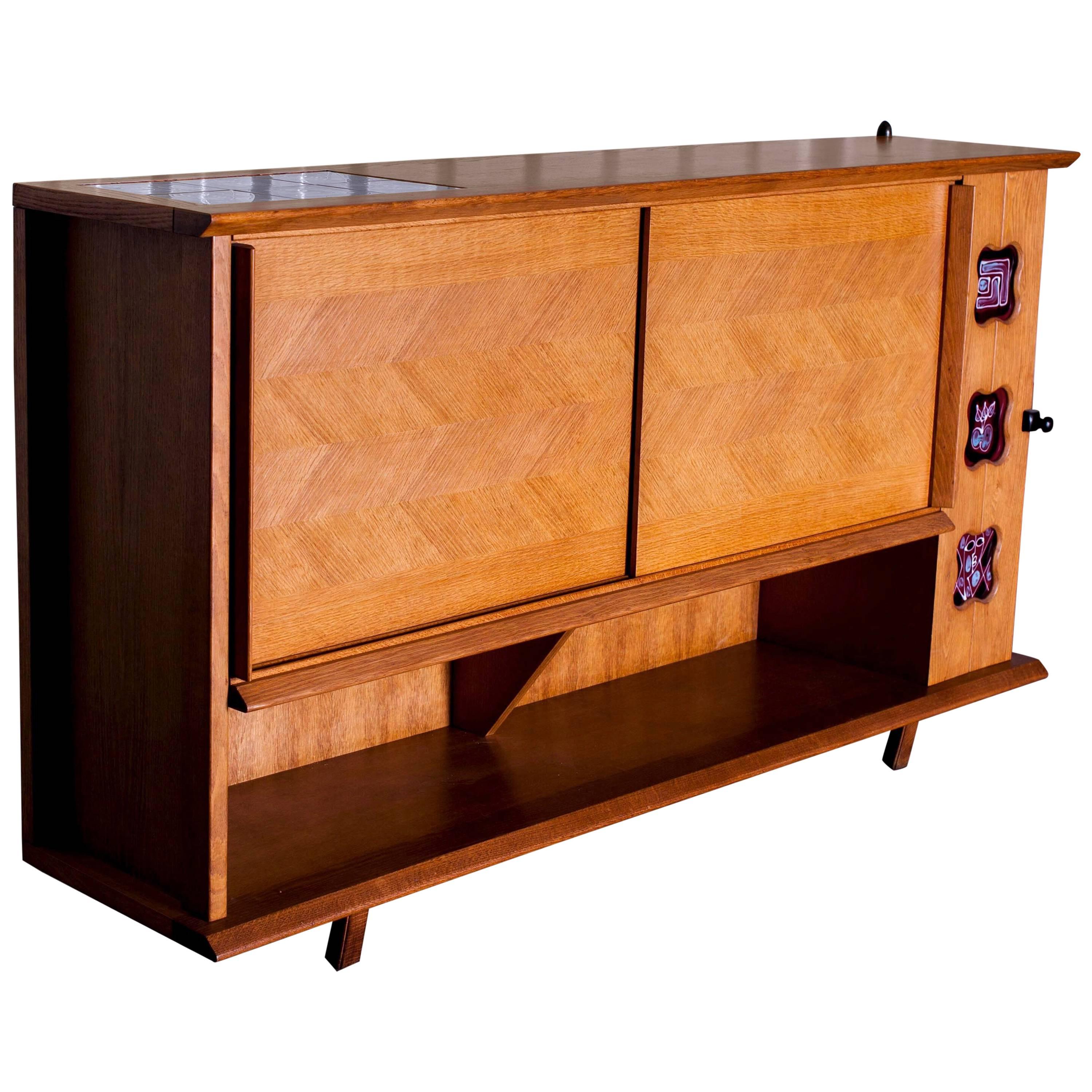 Oak Sideboard by Votre Maison, Guillerme et Chambron, circa 1960, France For Sale