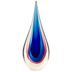 Teardrop Murano Glass Sculpture by Flavio Poli Sommerso at Klassik