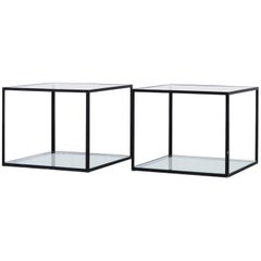 Pair of Arco Minimalist Cube Side Tables