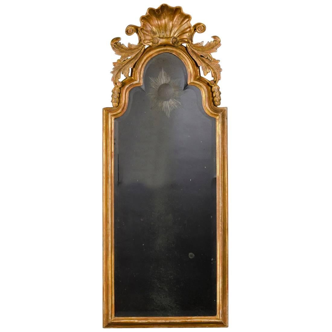Antique English George II Period Gold Leaf Mirror