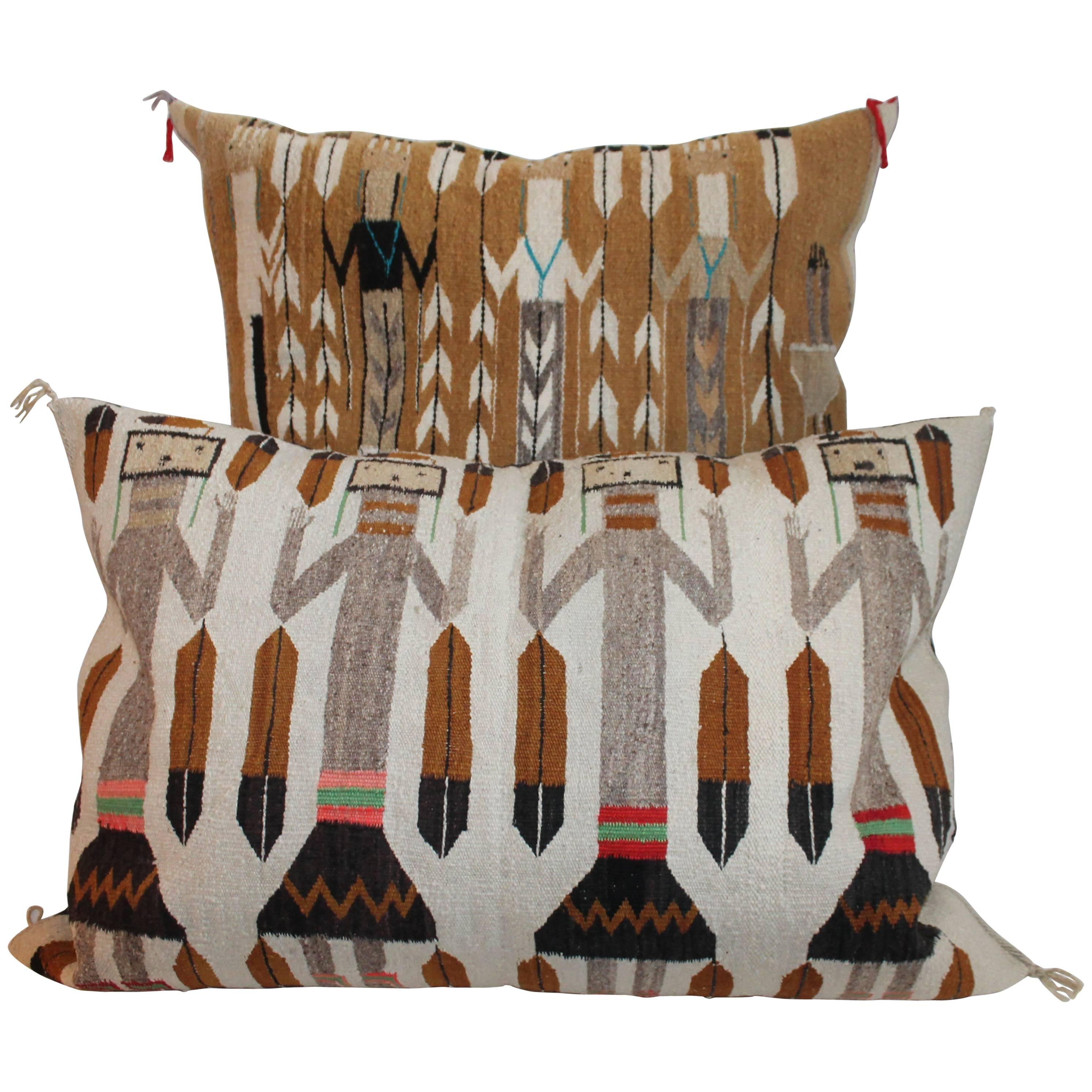 Yea Navajo Weaving Monumental Bolster Pillows