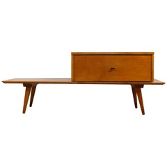 Mid-Century Modern Paul McCobb Planner Group Bench Coffee Table with Drawer