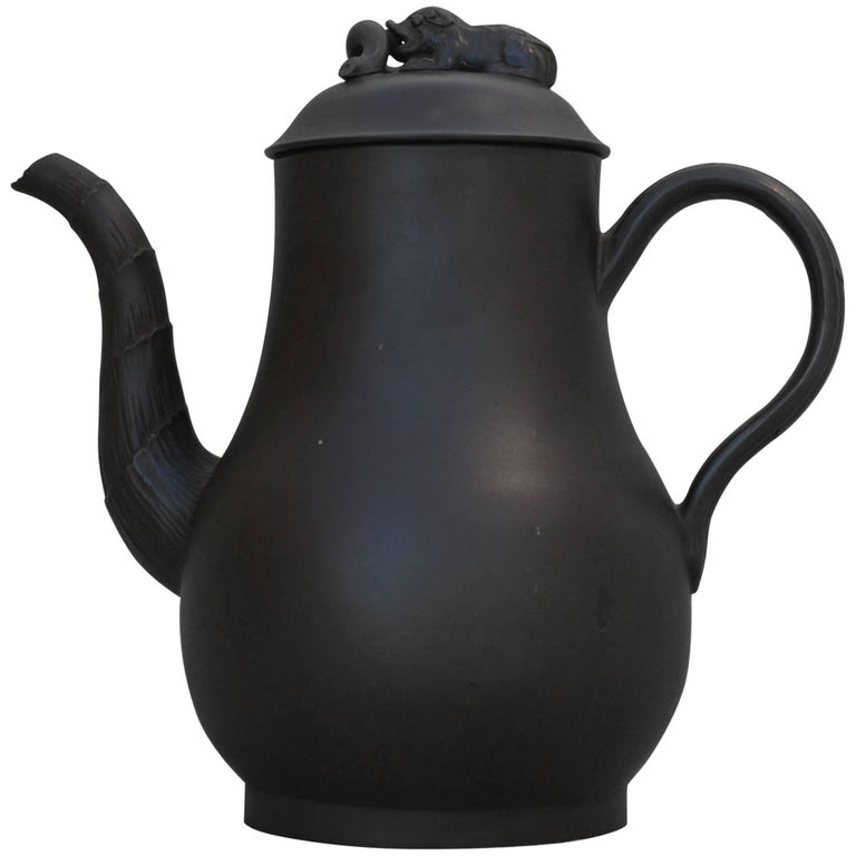 Coffee Pot In Black Basalt Thomas Barker Circa 1765 For