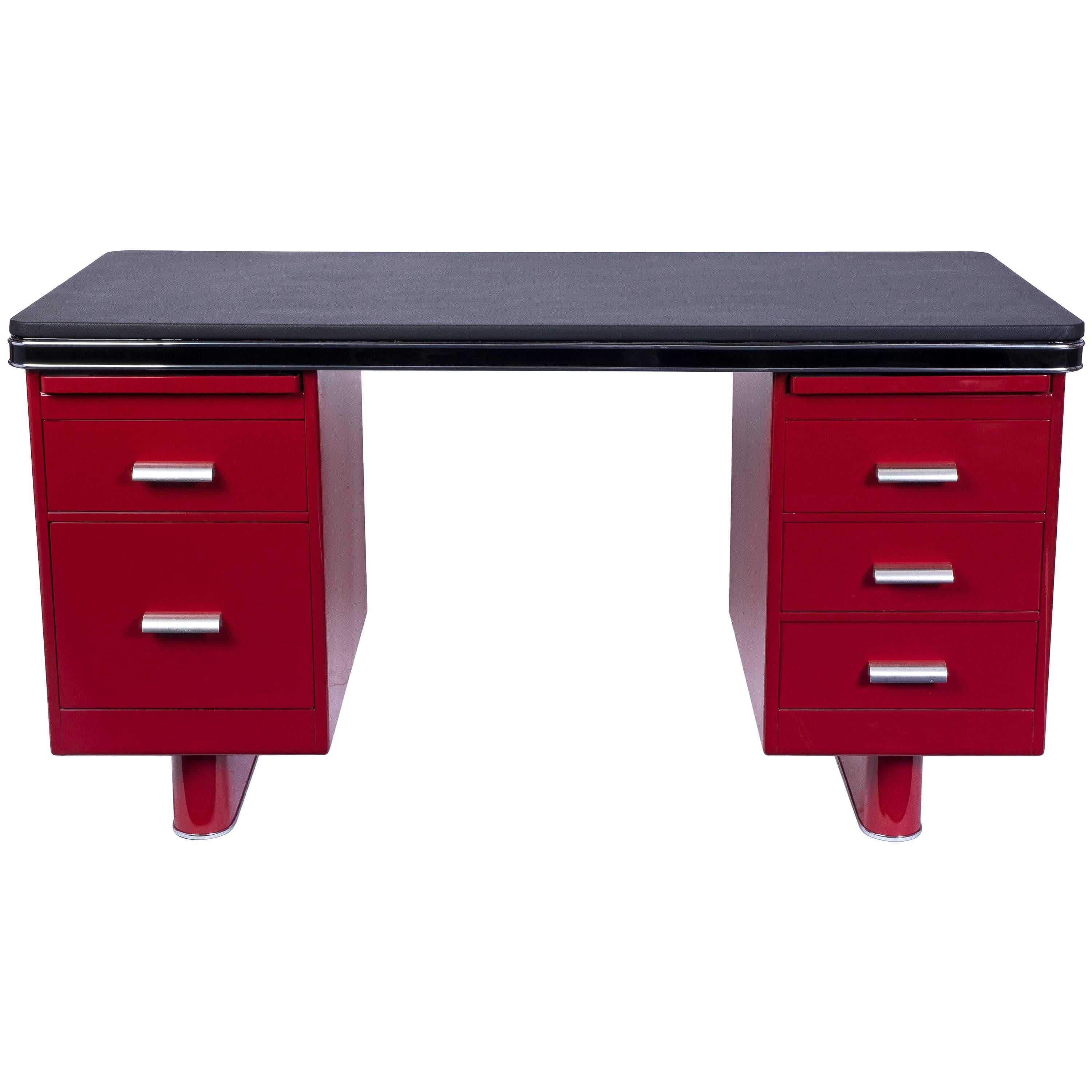 Wonderful Art Deco Metal Desk by Bauhaus at 1stDibs
