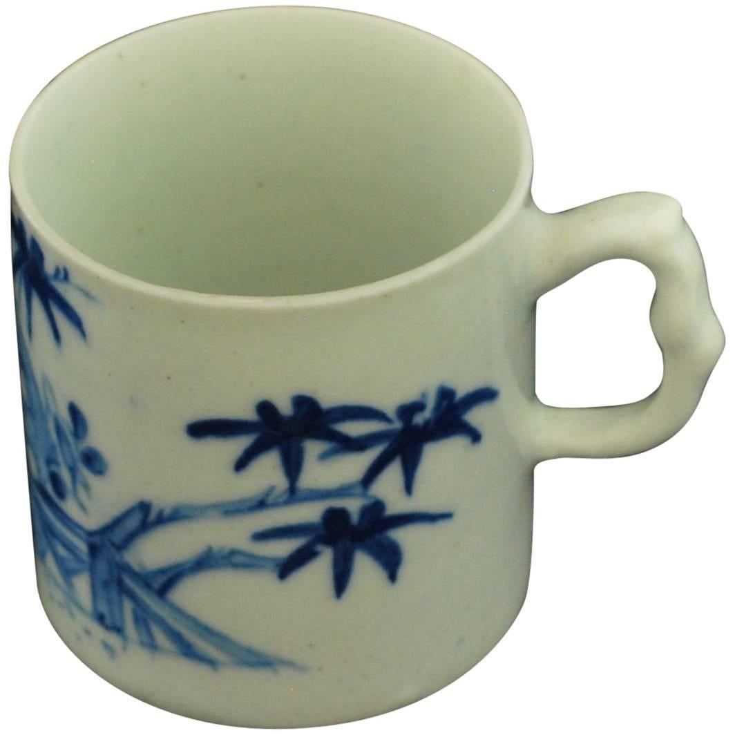 Coffee Can, Blue and White "Scholar's Rock" Bow Porcelain, circa 1751