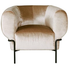Contemporary Madda Lounge Chair in Prada Porcelain Velvet