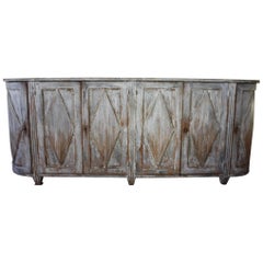 Swedish 19th Century Painted Buffet with Curved Sides