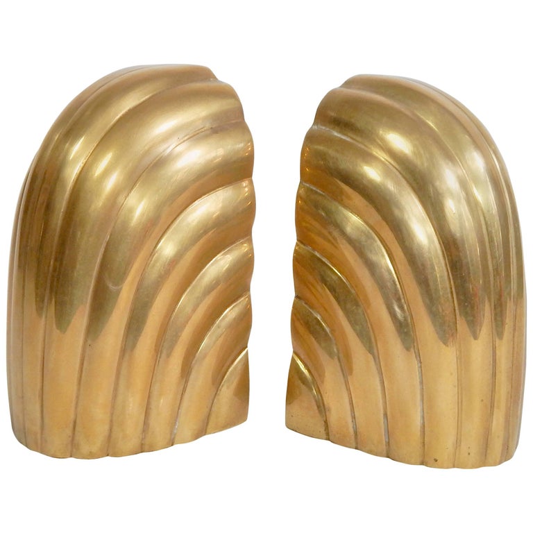 Midcentury Brass Ram Head Bookends at 1stdibs