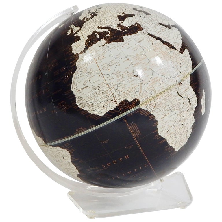 A Mid Century Black and Silver Globe at 1stdibs