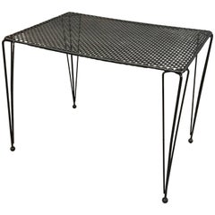 Mid-Century Modern Wrought Iron Mesh Side Table