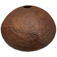 21st Century Textural Rust Colored Ceramic/Pottery by Joanne Trestrail