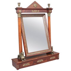 Grand miroir habillé de style Empire français du XIXe siècle