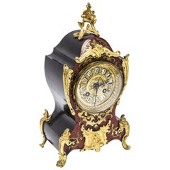 19th Century Boulle Brass Inlaid Mantel Clock by Martie & Cie