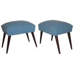 Pair of Delicious Italian Stools, Diagonal Feet