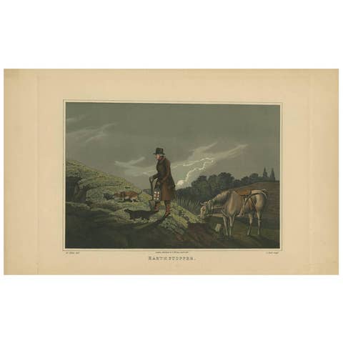 Antique Aquatint 'Earth Stopper' by J. Clark, 1820