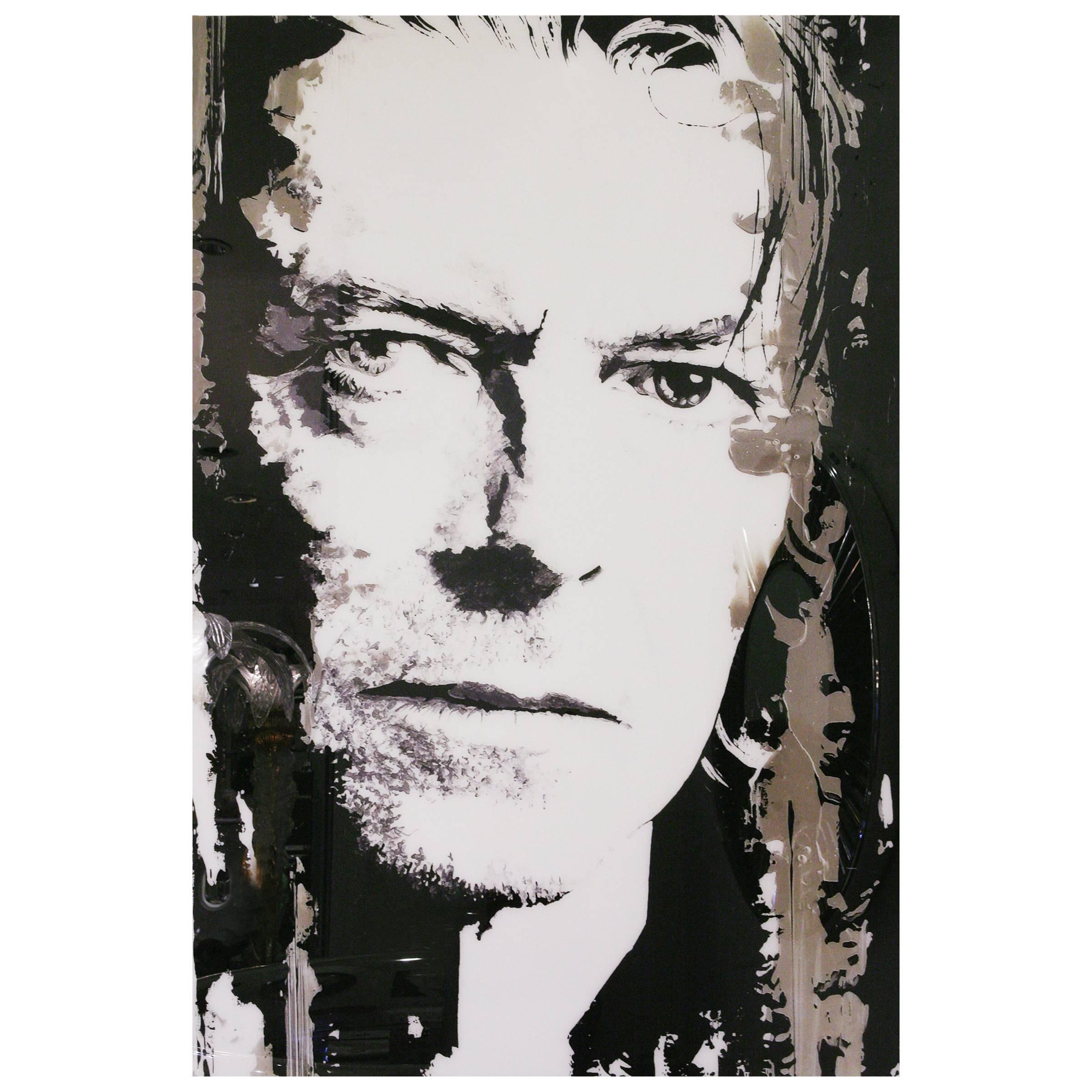 Photographie de David Bowie sur plexiglas