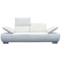 Koinor Volare Designer Sofa Leather Crème Two-Seat Function Couch Modern