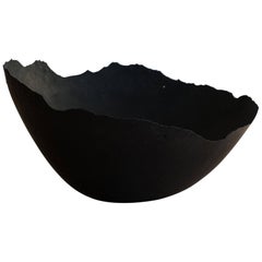 Handmade Cast Concrete Bowl in Black by UMÉ Studio