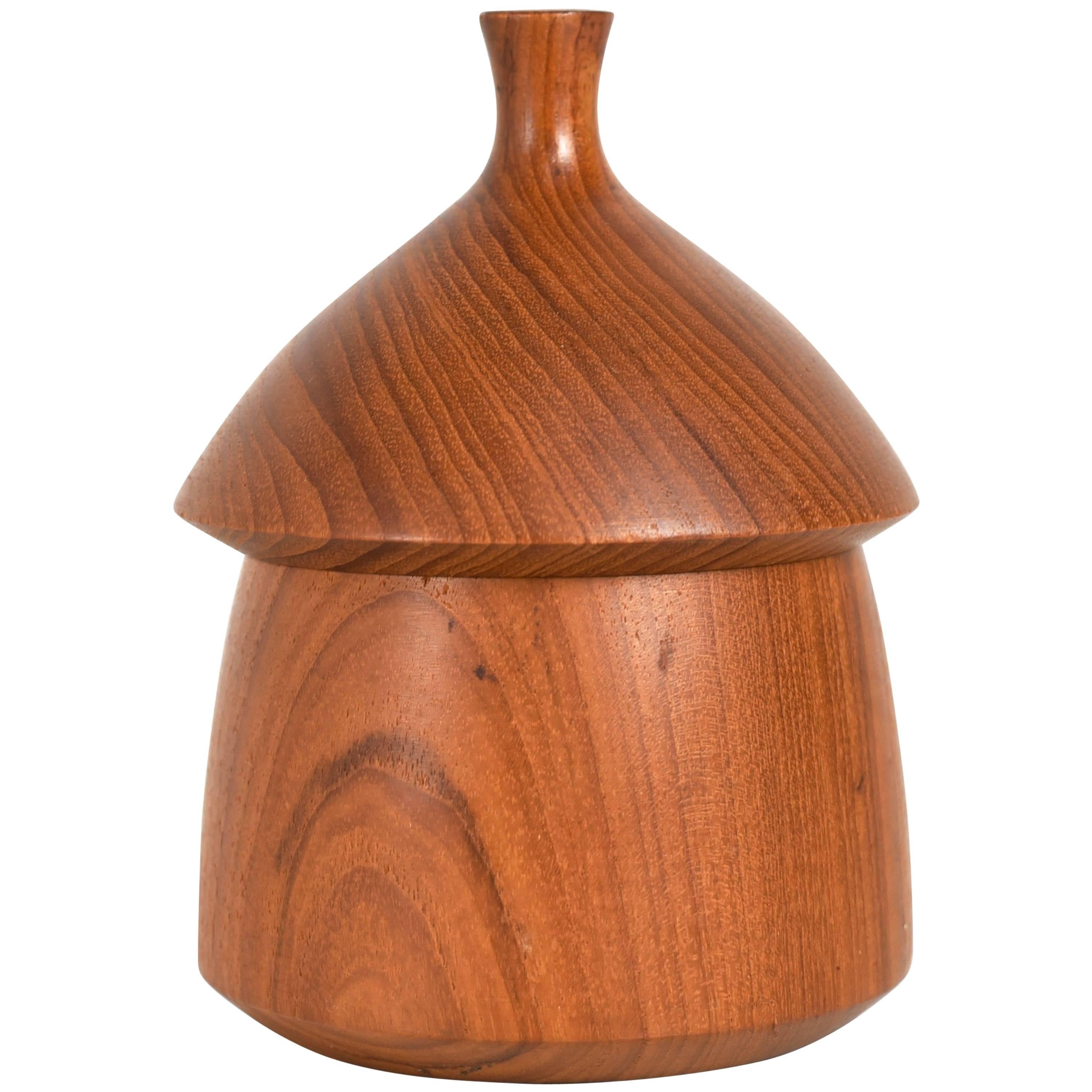 Early Jens H. Quistgaard Acorn Lidded Jar, 1960s