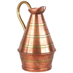 French Copper and Brass Wine Pitcher, 1950s