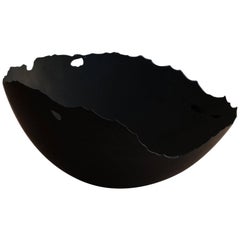 Handmade Cast Concrete Bowl in Black by UMÉ Studio