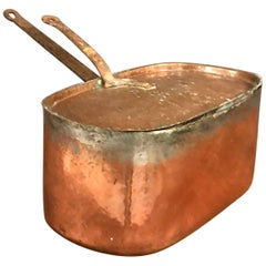 Oval Copper Pan with Flat Lid