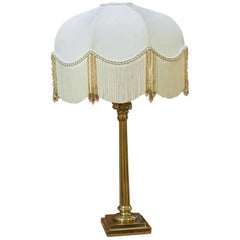 Slender Edwardian Brass Table Lamp