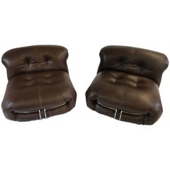 Soriana Lounge Chairs by Afra 
Tobia Scarpa for Cassina, 1970, New upholstery