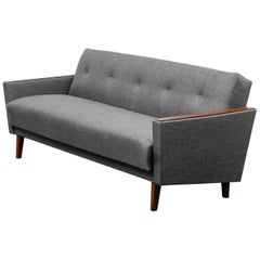 Elegant 1960s Sofa with Folding Mechanism, Reupholstered