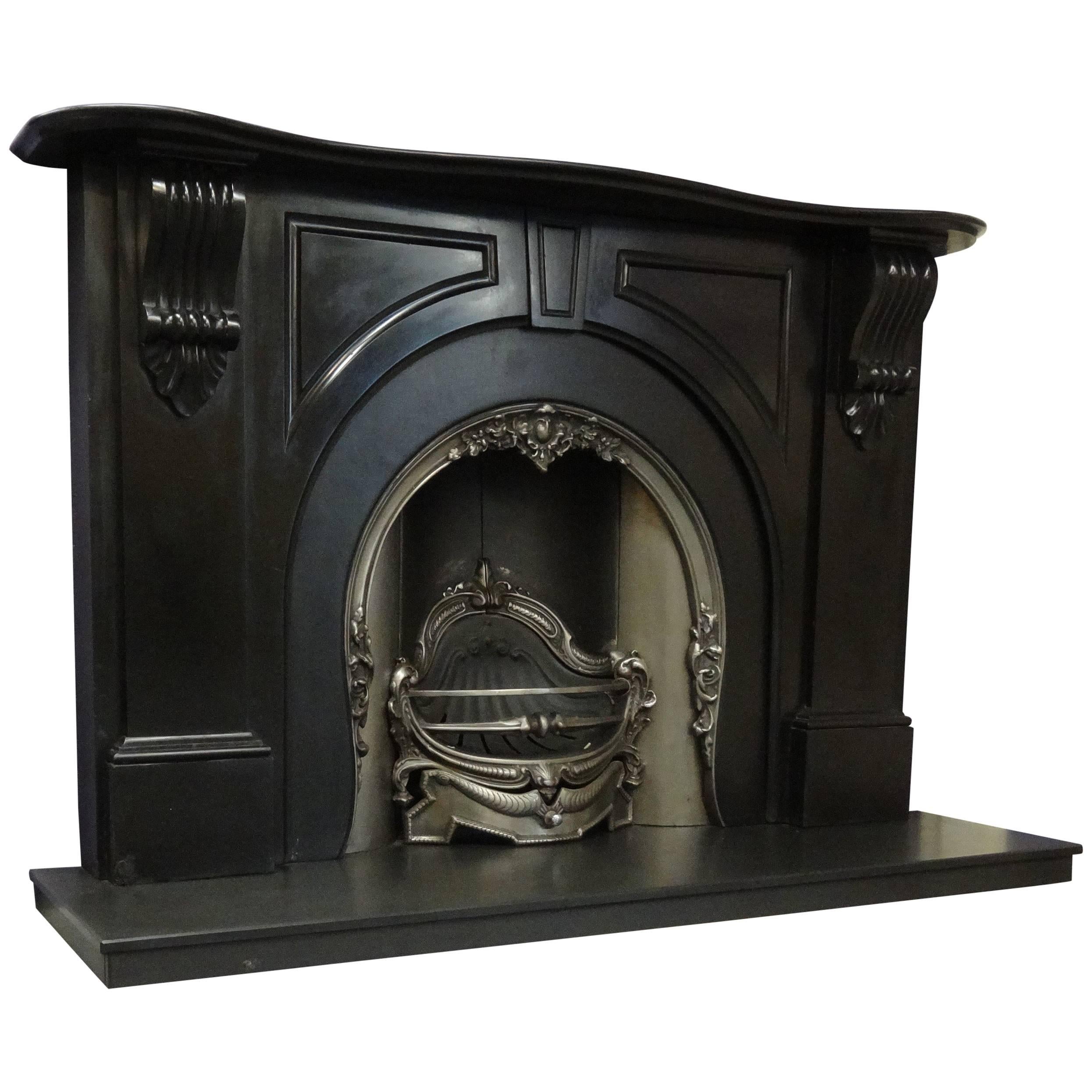 Irish 19th Century Victorian Black Marble Fireplace Surround For Sale