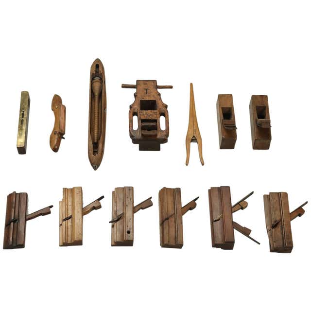 French Riding Tools Collection of '13' Antique French Woodworking Tools at 1stDibs