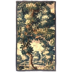 Tall Mid-18th Century French Verdure Aubusson Tapestry with Trees and Foliage