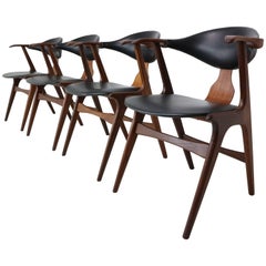 Cow Horn Chairs by Louis Van Teeffelen for Awa, 1960s, Set of Four