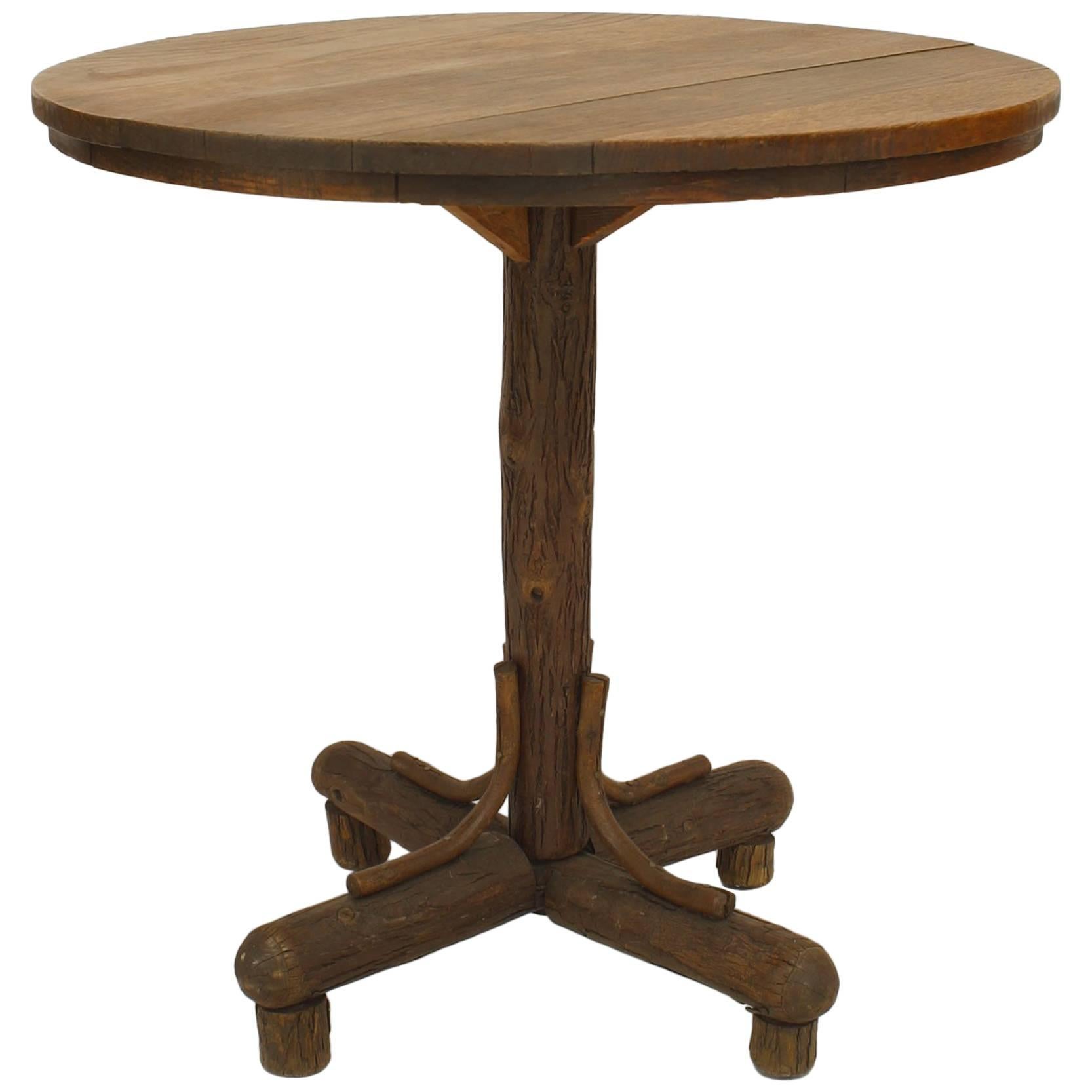 American Rustic Old Hickory Oak End Table