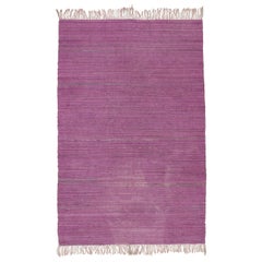 Vintage Minimalist  Berber Monochrome Purple Kilim Rug