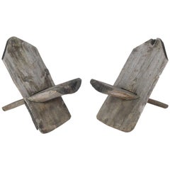Pair of Rustic Minimalist Camp Chairs