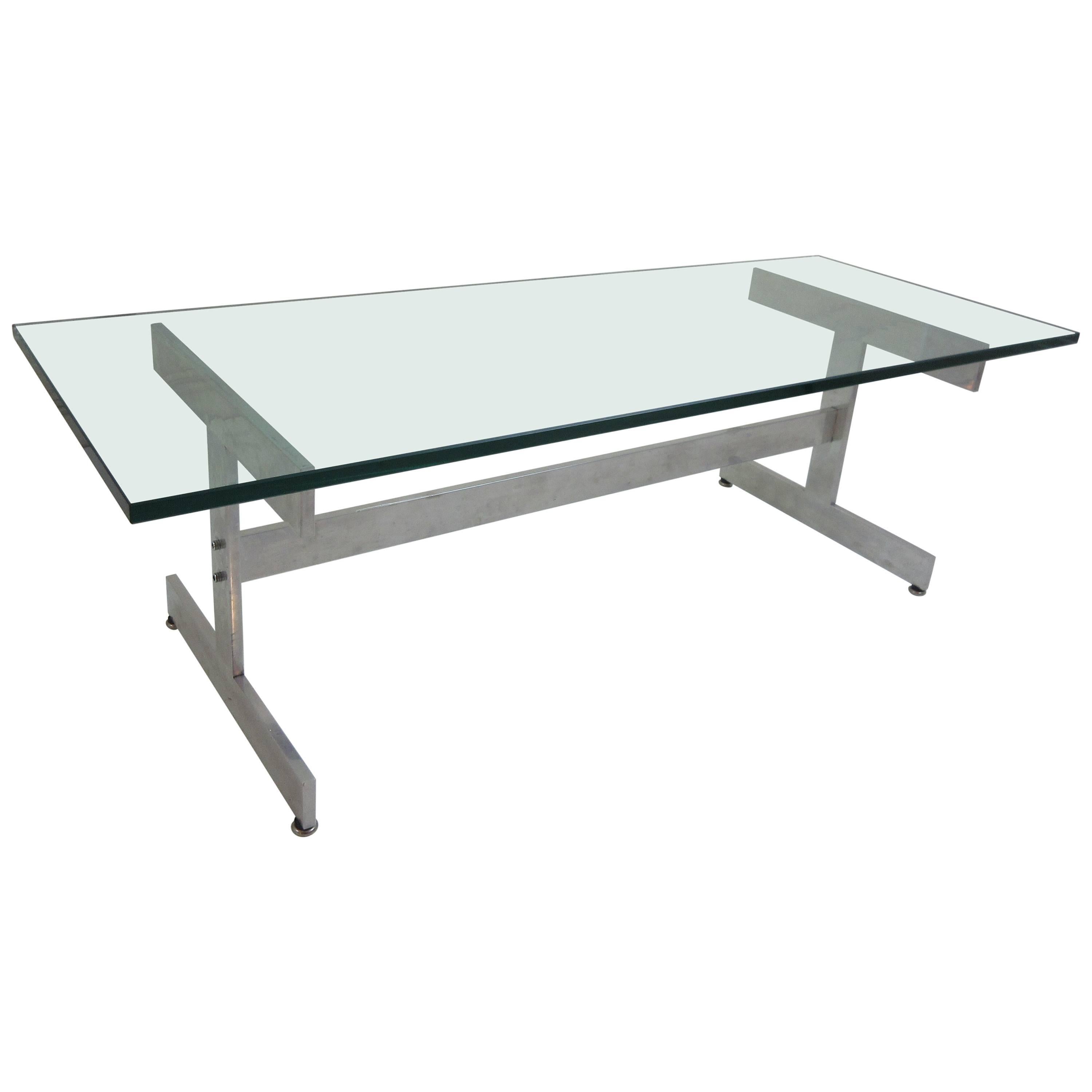 Glass and Aluminium Coffee Table