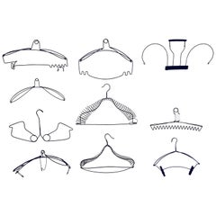 Collection of 11 Antique Wire Hangers