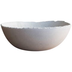 Handmade Cast Concrete Bowl in White by UMÉ Studio