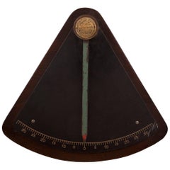 Used Teak and Brass Ship's Clinometer, circa 1970s