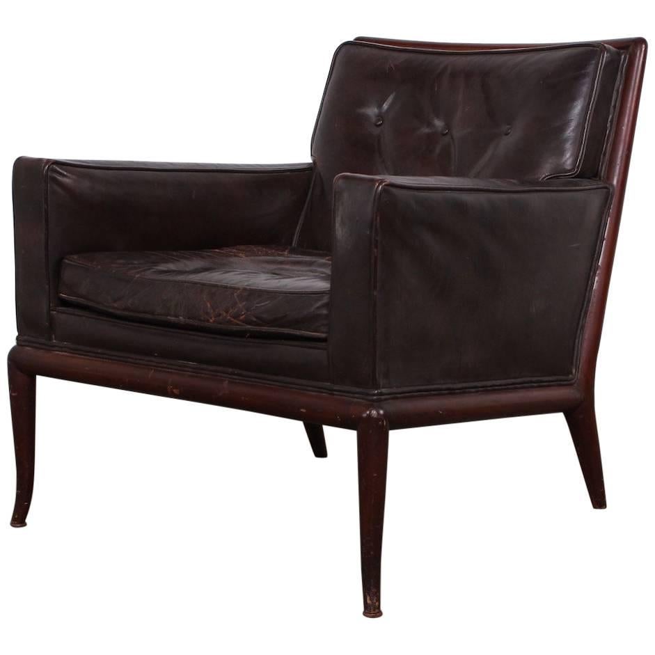 T.H. Robsjohn-Gibbings Lounge Chair in Original Leather